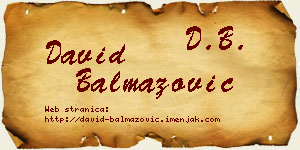 David Balmazović vizit kartica
